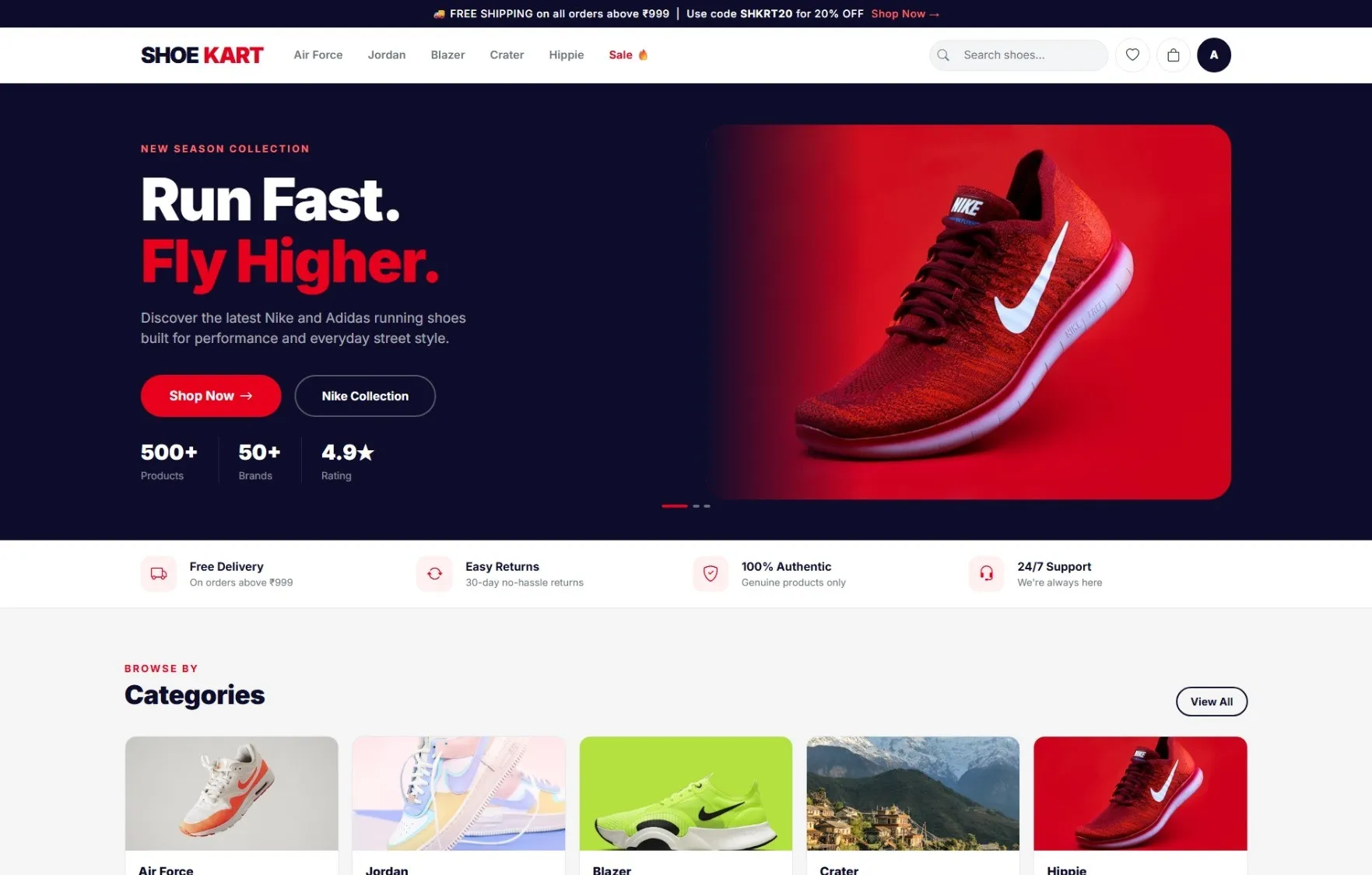 ShoeKart: Premium Footwear E-Commerce Experience